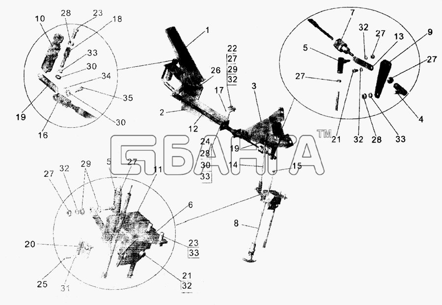 АМАЗ МАЗ-107 Схема Привод управления двигателем-119 banga.ua